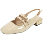 Damen Sling-Ballerinas mit doppeltem Riemchen und komfortablem Blockabsatz R&B