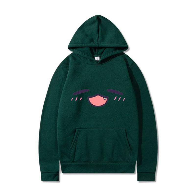 Damen Kapuzenpullover mit fröhlichem Cartoon-Gesicht und bequemer Passform R&B