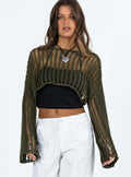 Damen luftige gehäkelte Strickjacke mit weiten Ärmeln R&B