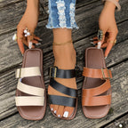 Damen Bequeme Riemchensandalen mit verstellbarem Schnallenverschluss R&B