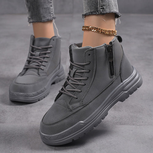 Damen modische Winterstiefel mit praktischem Reißverschluss und rutschfester Sohle R&B