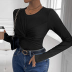 Damen Langärmliger Body mit innovativem Knotendesign R&B