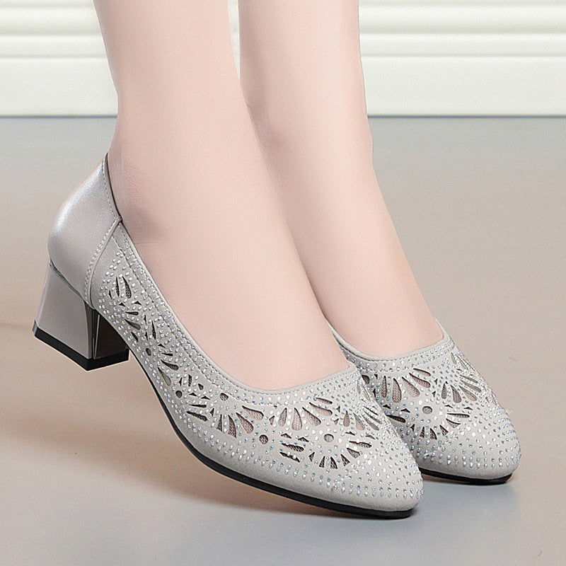 Damen Dekorative Pumps mit funkelnden Strassapplikationen und elegantem Design R&B