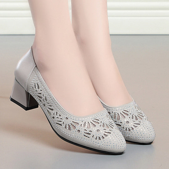 Damen Dekorative Pumps mit funkelnden Strassapplikationen und elegantem Design R&B