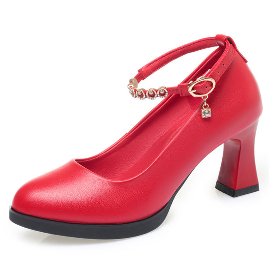 Damen Pumps mit elegantem Riemchen und funkelnden Schmuckdetails R&B