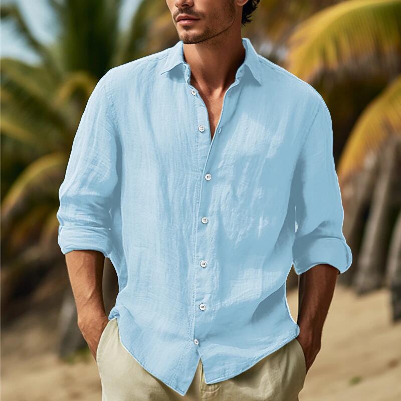 Herren hemd mit luftiger Passform und eleganter Knopfleiste R&B
