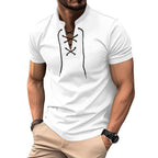Herren lässiges Poloshirt mit Schnürung