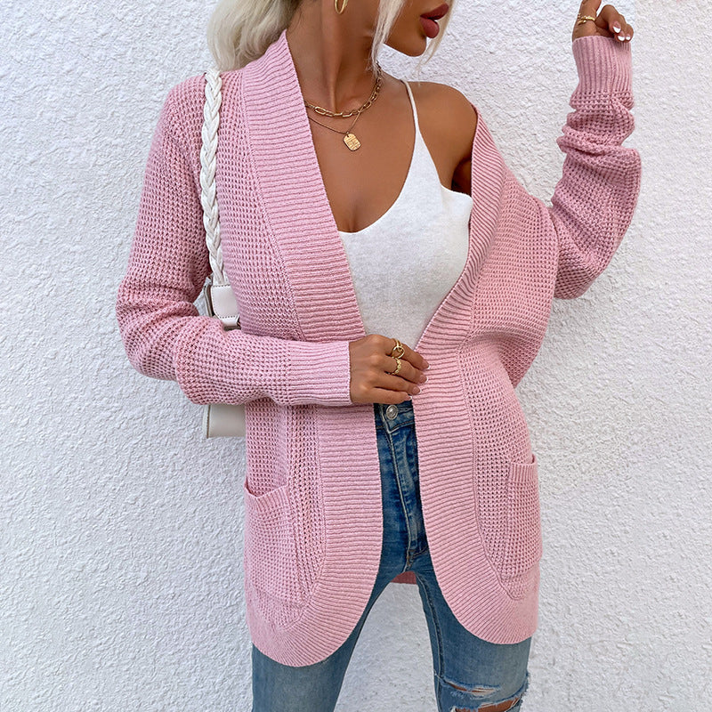 Damen Strickjacke mit lässiger Passform und offenen Taschen