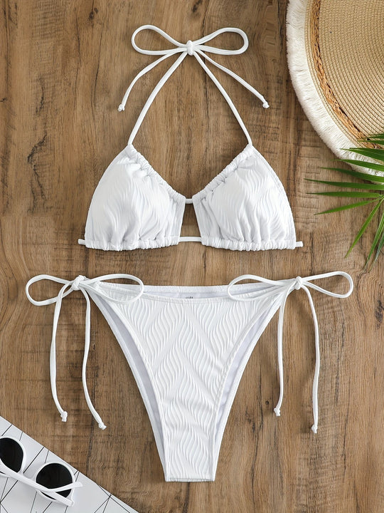 Damen Triangel-Bikini mit raffiniertem Rüschendesign R&B