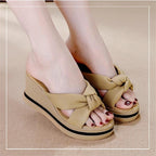 Damen Elegante Plateau-Sandalen mit modischem Knoten-Design R&B