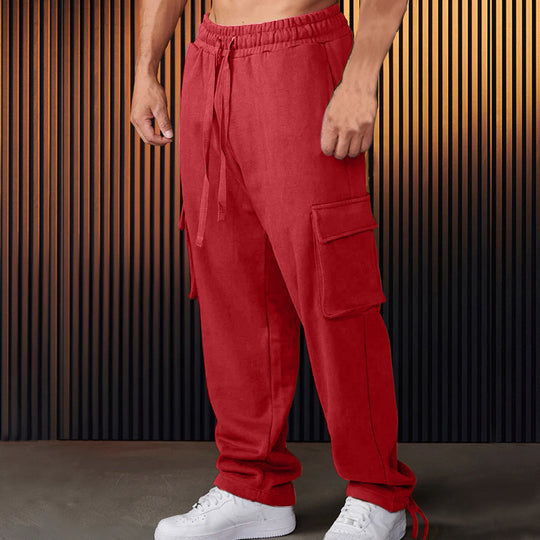 Herren entspannte Cargo-Hose mit praktischem Taschen-Design und elastischem Bund R&B