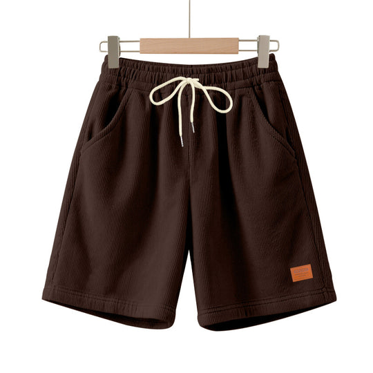 Herren nan lässige Bermudashorts aus feinstrukturiertem Baumwollmix mit elastischem Bund und Kordelzug R&B