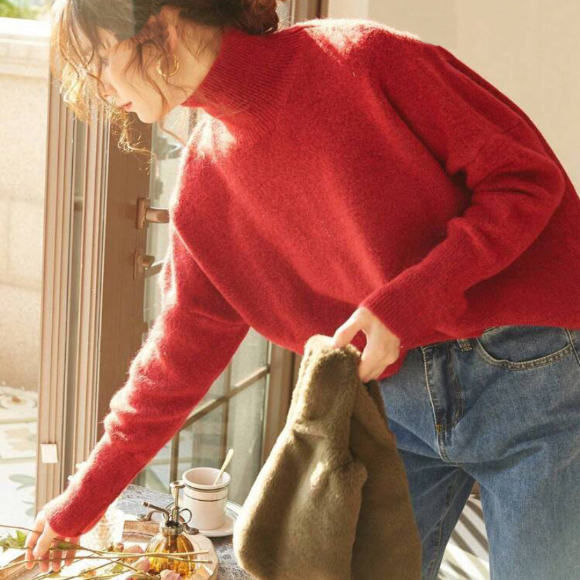 Damen Kuscheliger Rollkragenpullover aus hochwertigem Material R&B