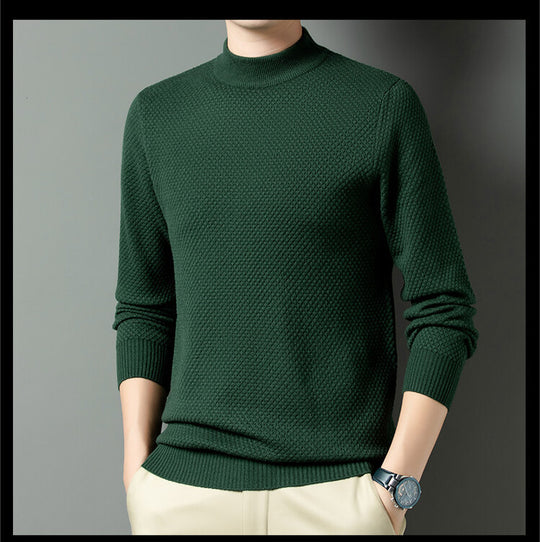 Herren Strukturierter Rollkragenpullover aus hochwertiger Baumwolle R&B