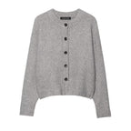 Damen lässiger Strickcardigan mit Knopfdetails R&B