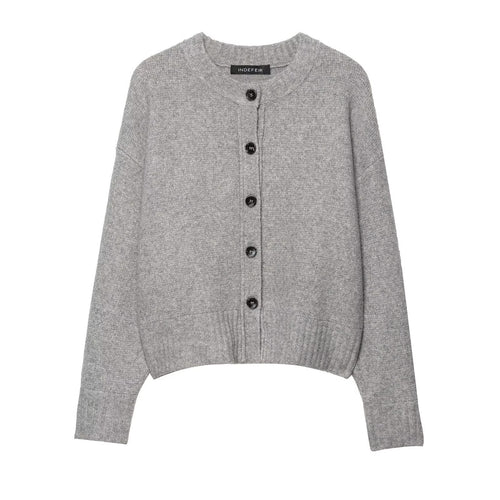 Damen lässiger Strickcardigan mit Knopfdetails R&B