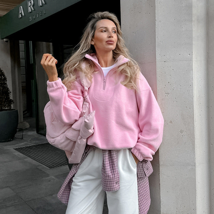 Damen Steppjacke mit hohem Kragen und Reißverschluss R&B