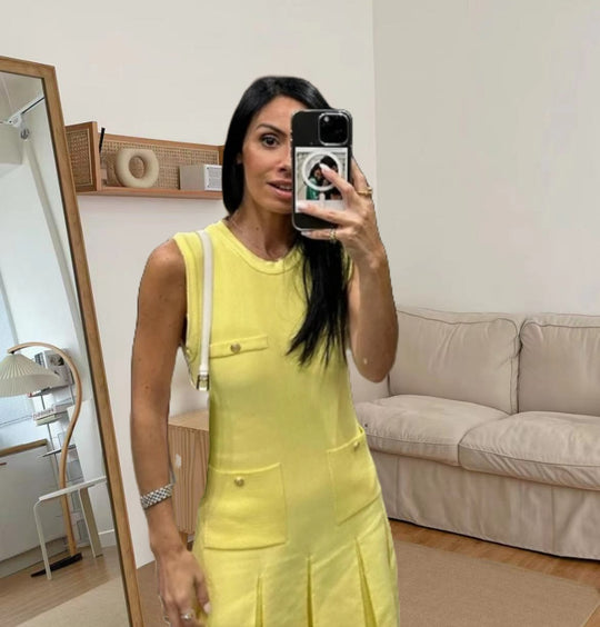 Damen Kurzärmeliges Knopfkleid mit aufgesetzten Taschen R&B