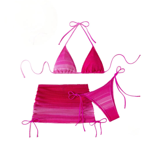 Damen Triangel-Bikini mit kombinierbarem Wickelrock R&B
