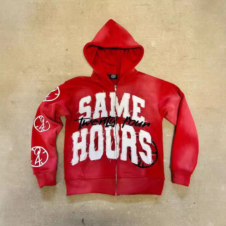 Damen Kapuzenpullover mit auffälligem Schriftzug R&B