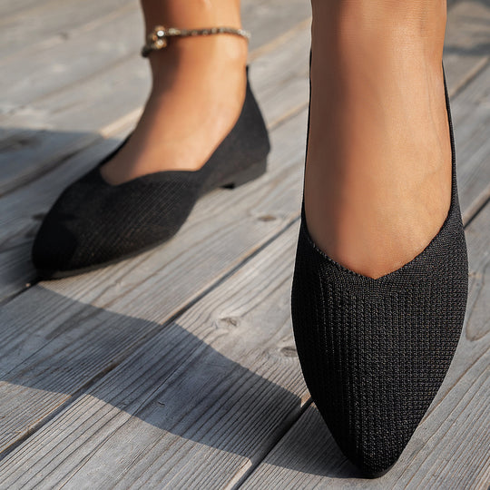 Damen Elegante Slip-On Ballerinas mit modischer Punktstruktur R&B