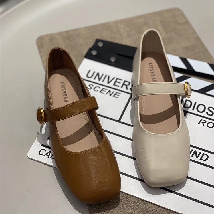 Damen elegante Ballerinas mit dekorativem Riemen und komfortablem Fußbett R&B