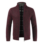 Herren Strickjacke mit hohem Kragen und plüschigen Innenfutter R&B