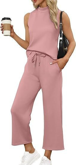 Damen Jumpsuit mit hochgeschlossenem Design und weitem Bein R&B