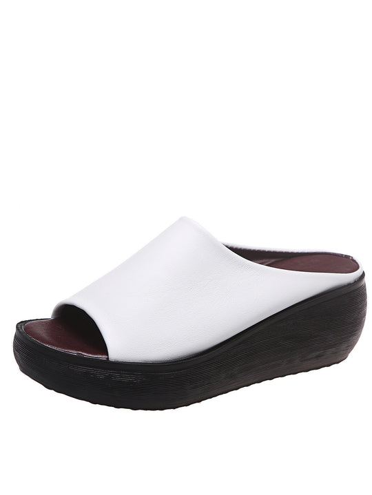 Damen Wedge-Pantoletten aus hochwertigem Leder R&B