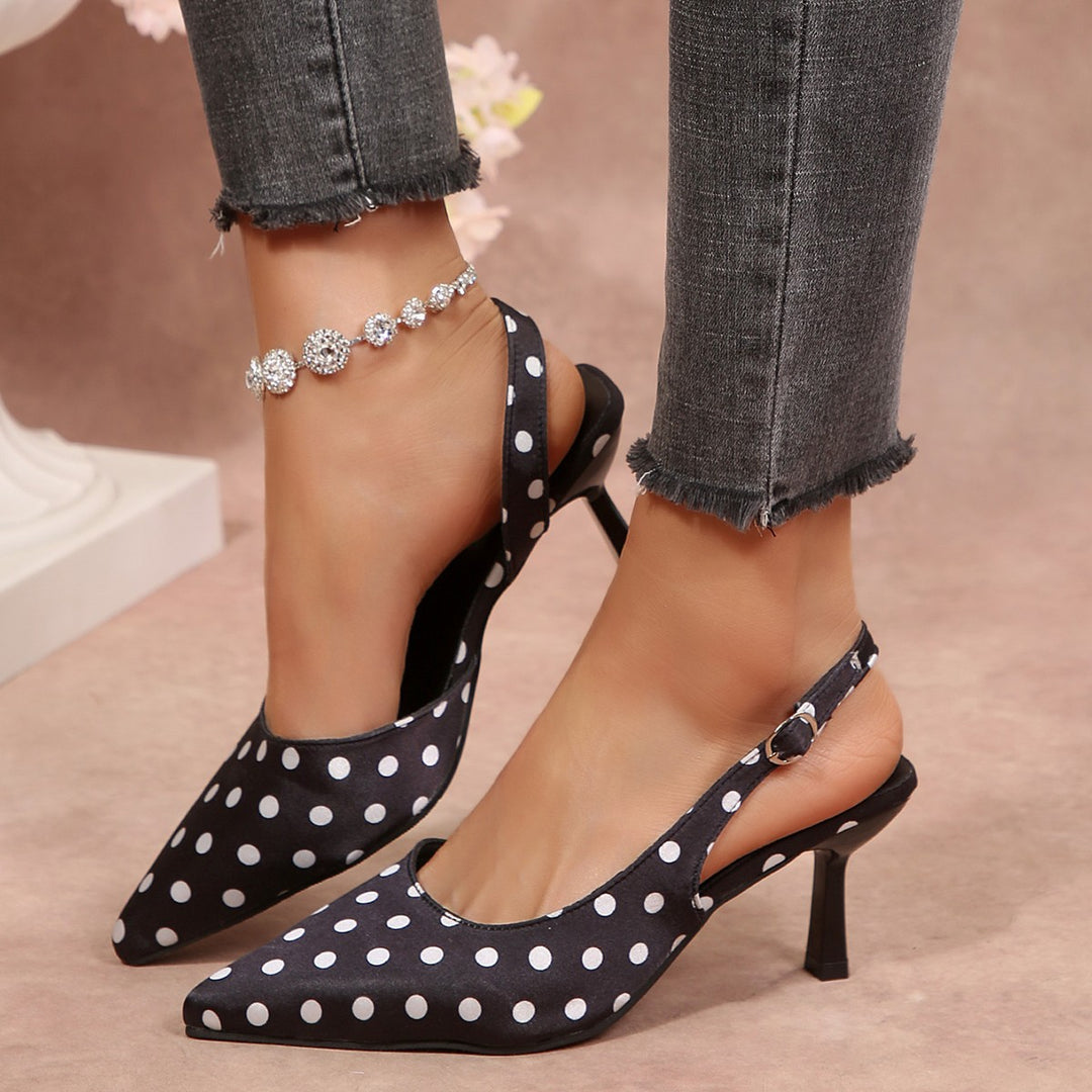 Damen Slingback-Pumps mit Punktmuster und elegantem Design R&B