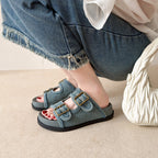 Damen Komfortable Sandalen mit doppeltem Schnallenverschluss