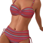 Damen Hochwertiger Bikini mit modischem Push-Up-Bra und hochgeschnittenem Unterteil R&B