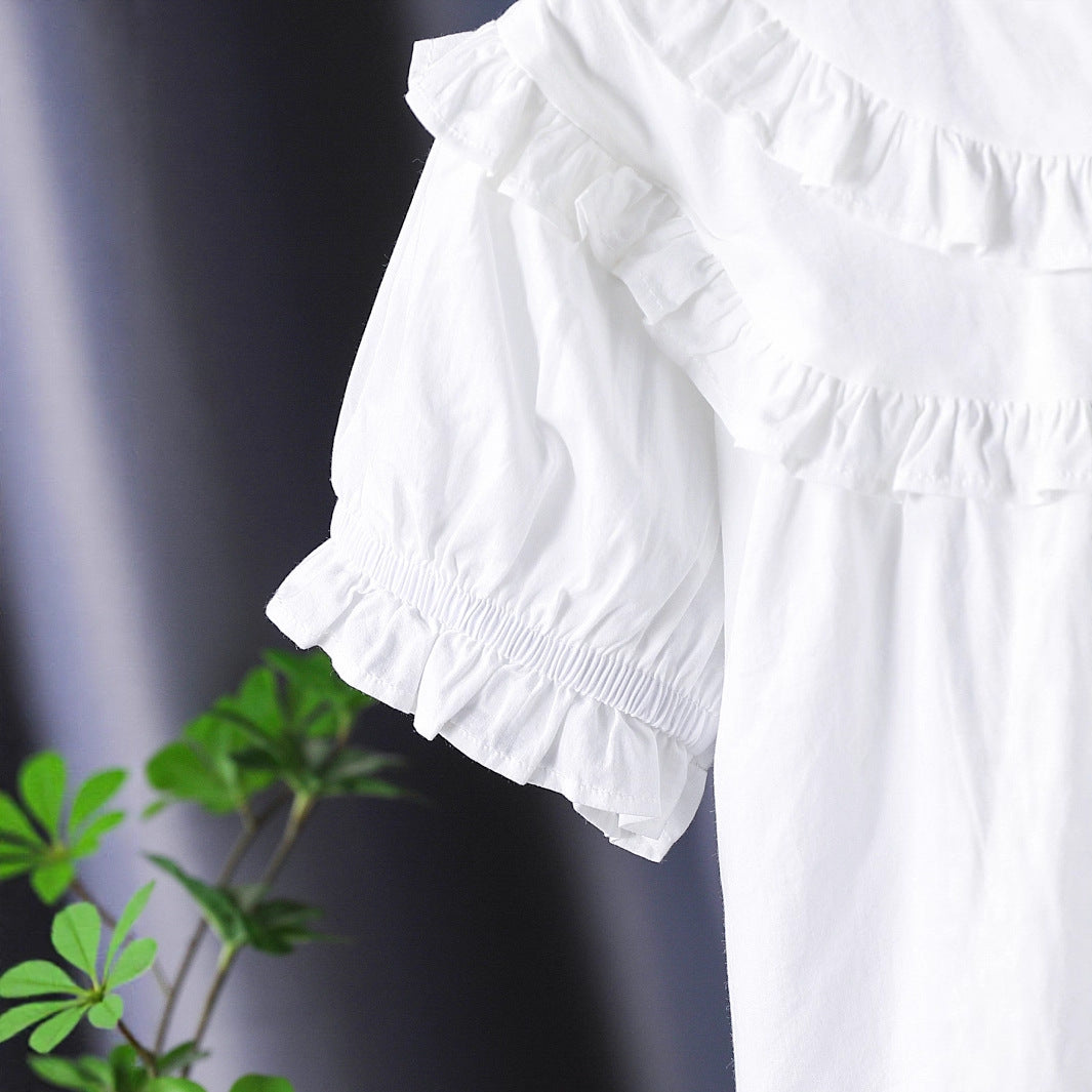 Mädchen Rüschenbluse mit eleganter Knopfleiste R&B