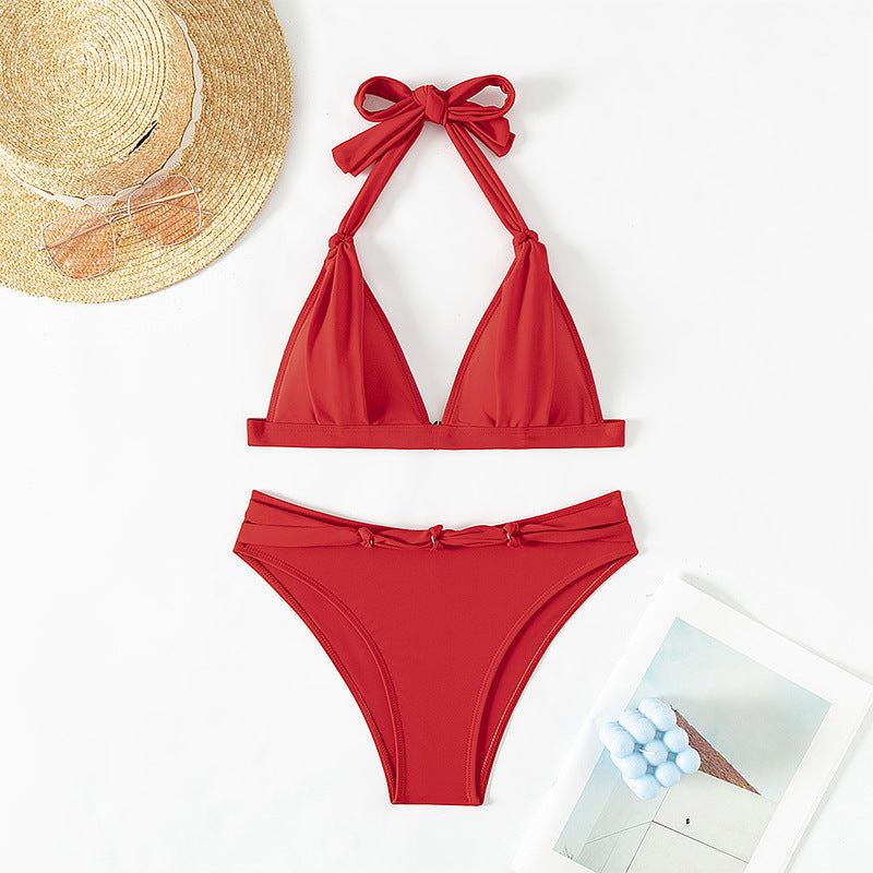 Damen Triangel-Bikini mit elastischem Halter und asymmetrischem Schnitt R&B