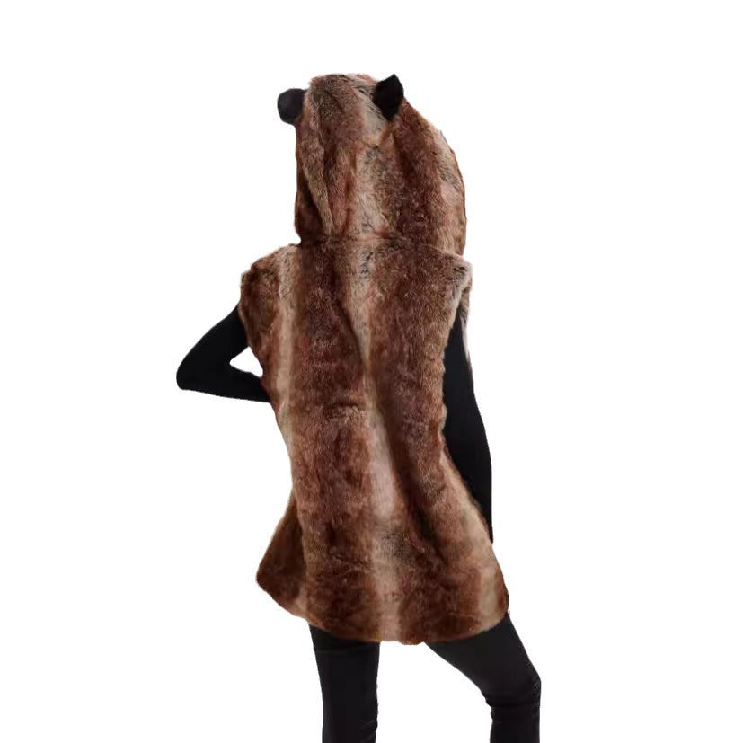 Damen Verspielt designte Fleece-Weste mit Kapuze R&B