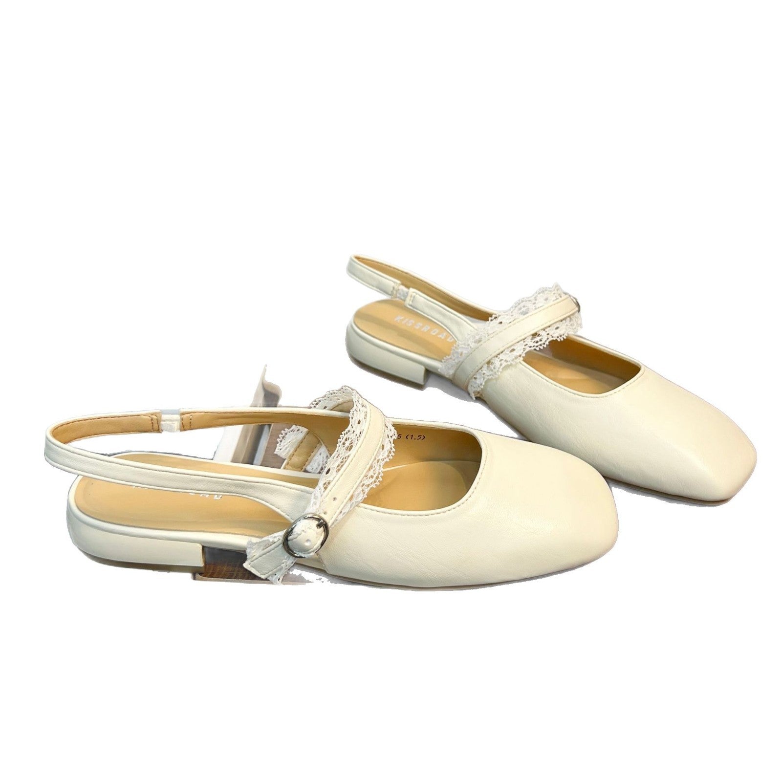 Damen Slingback Ballerinas mit zarter Spitzenverzierung und komfortablem Fußbett R&B