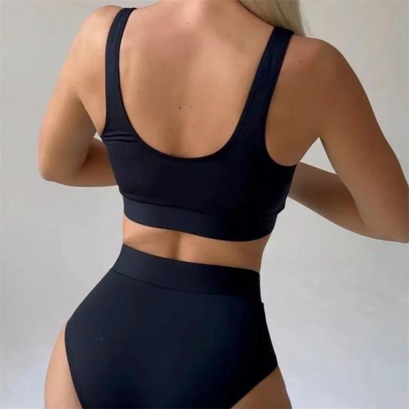 Damen Hochgeschnittener Bikini mit eleganter Schnürdetailverzierung R&B
