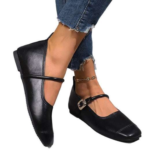 Damen Ballerinas mit elegantem Riemchen und verstellbarem Schnallenverschluss R&B