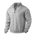 Herren Sweatshirt mit halbhohem Reißverschluss und strukturiertem Design R&B