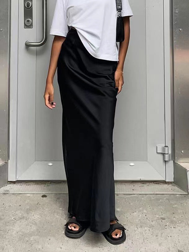 Damen elegantes Maxikleid mit asymmetrischem Schnitt und dekorativem Überwurf R&B