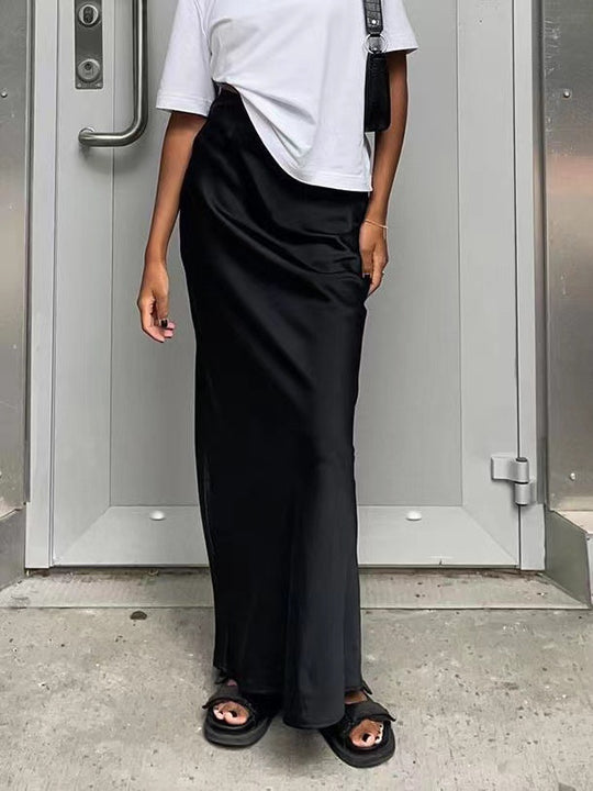 Damen elegantes Maxikleid mit asymmetrischem Schnitt und dekorativem Überwurf R&B