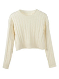 Damen Kurzgeschnittener Strickpullover