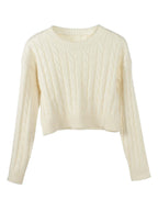 Damen Kurzgeschnittener Strickpullover