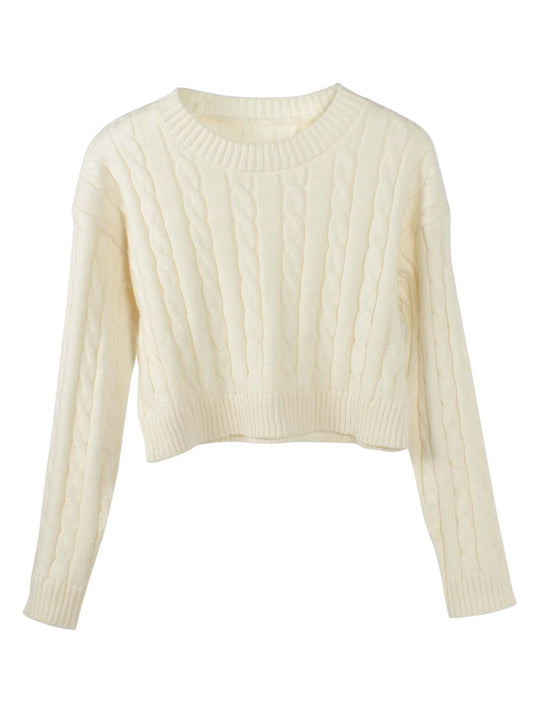 Damen Kurzgeschnittener Strickpullover R&B