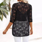 Damen Spitzencardigan mit romantischem Design und langem Arm R&B