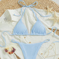 Damen Triangel-Bikini mit feiner Rippstruktur R&B