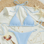 Damen Triangel-Bikini mit feiner Rippstruktur R&B