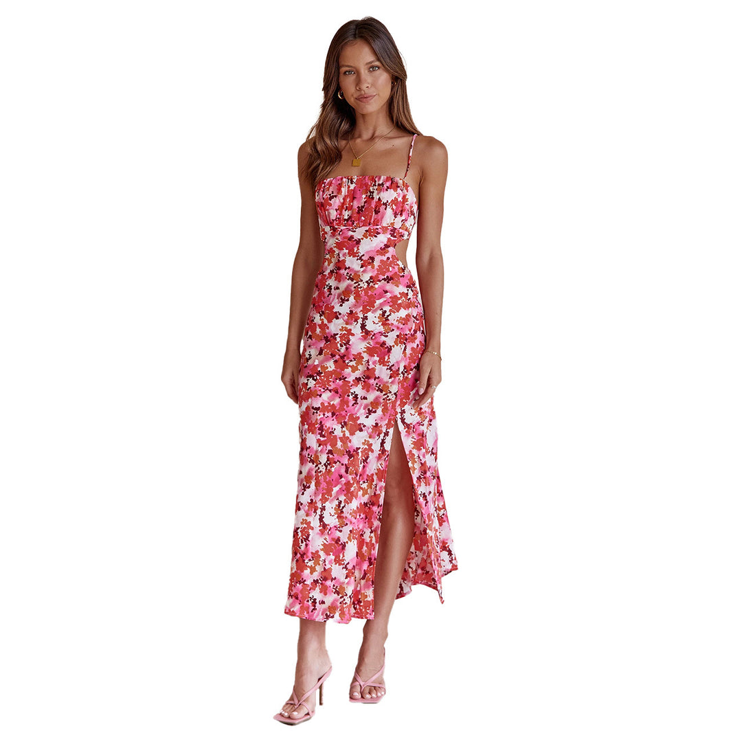 Damen Midi-Kleid mit elegantem Schlitz und figurbetontem Schnitt R&B