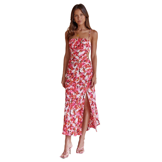 Damen Midi-Kleid mit elegantem Schlitz und figurbetontem Schnitt R&B