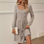 Damen Strickkleid mit Knopfleiste R&B